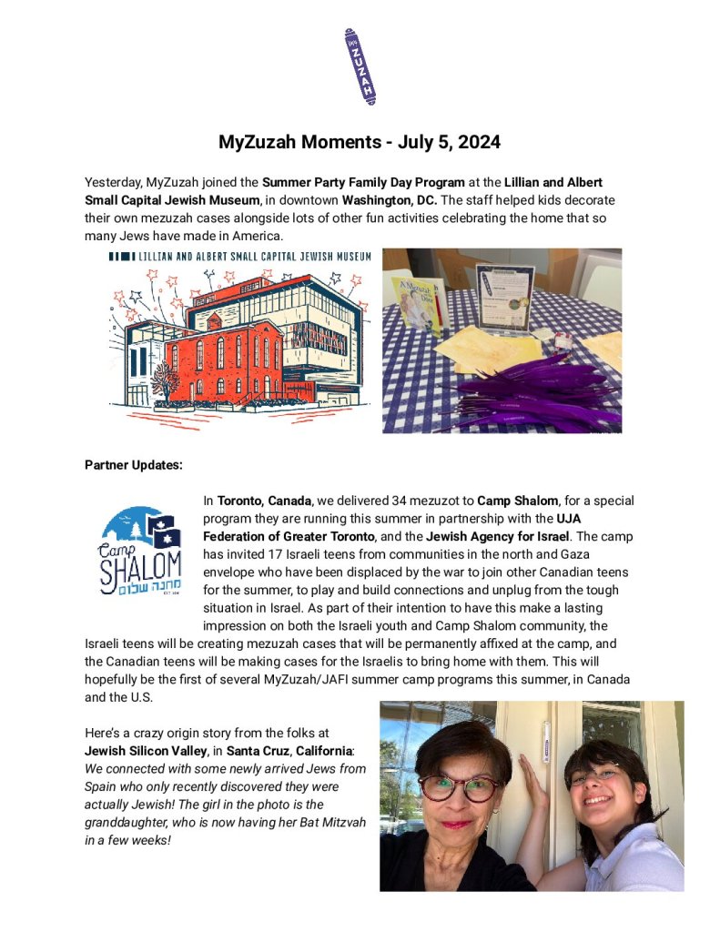 thumbnail of MyZuzah Moments – July 5, 2024